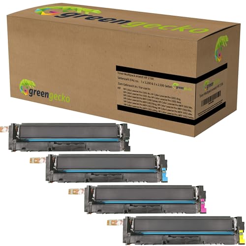 XL Toner ersetzen HP 219X für HP Color Laserjet Pro 3202dn 3202dng 3202dw 3202dwe Color Laserjet Pro MFP 3300 Series, MFP 3302fdn 3302fdng 3302fdw 3302sdw 3302sdwg 3302 Series (4er Set CMYK mit Chip) von green gecko