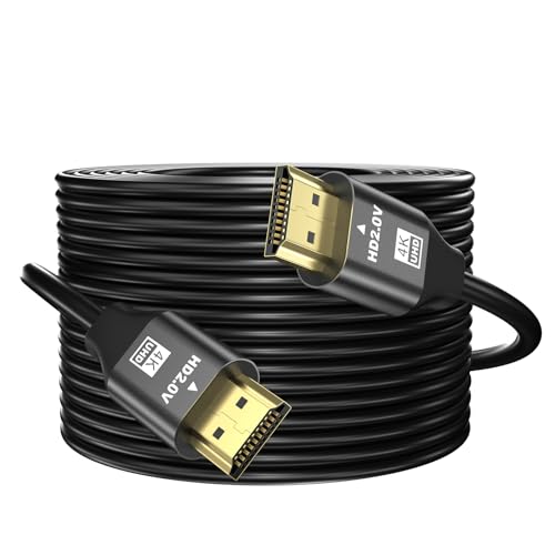 grofyllaa 4K HDMI-Kabel, 22,9 m, Hochgeschwindigkeits-HDMI 2.0-Kabel, Ethernet-HDMI-Kabel für 3D-ARC-UHD-TV-Monitor, Laptop, Xbox, PS4/PS5, Schwarz von grofyllaa
