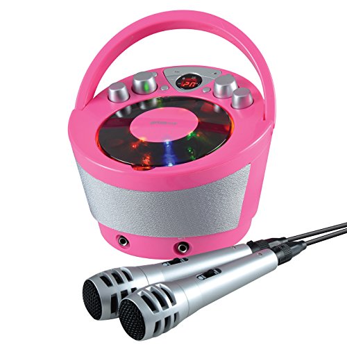 Groov-e Tragbare Party-Karaoke-Boombox-Maschine mit CD-Player, kabellose Bluetooth-Wiedergabe, Party-Effektbeleuchtung, Mikrofon und Sprachsteuerung, 2 Mikrofone im Lieferumfang enthalten, Pink Groov-e Tragbare Party-Karaoke-Boombox-Maschine mit CD-Player, kabellose Bluetooth-Wiedergabe, Party-Effektbeleuchtung, Mikrofon und Sprachsteuerung, 2 Mikrofone im Lieferumfang enthalten, Pink von groov e
