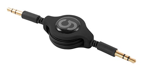 Clevere Lösung! Ausziehbares Audiokabel für Dein Auto! Das grooveclip AUX Kabel - Made for Smartphone, Handy, MP3-Player, Navi/GPS | Stereo 3,5mm Klinke, 0,8m Länge von grooveclip