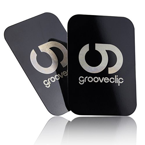 grooveclip® Metallplättchen Set für Magnet KFZ Halterungen | 2er Ersatz/Zusatz Set für Handy und Navi | Metall-Platten mit 3M Klebe-Folie | für Magnet-Halter Herstellern von grooveclip