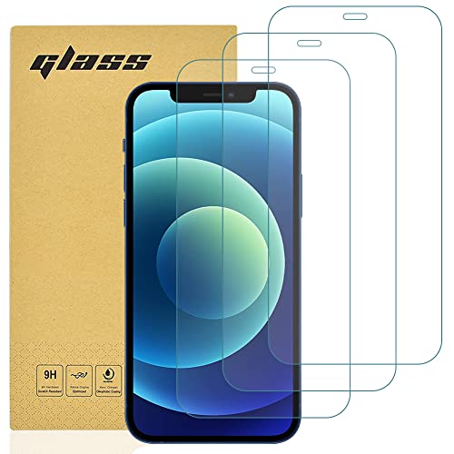 gueche 3 Stück für iPhone 12 und 12 Pro Schutzfolie, Frei von Kratzern, 9H Härte, HD Displayschutzfolie, Ultra-klar, Ultrabeständig, Panzer Schutz Glas für iPhone 12 Splitterfest schutzglas 5G von gueche