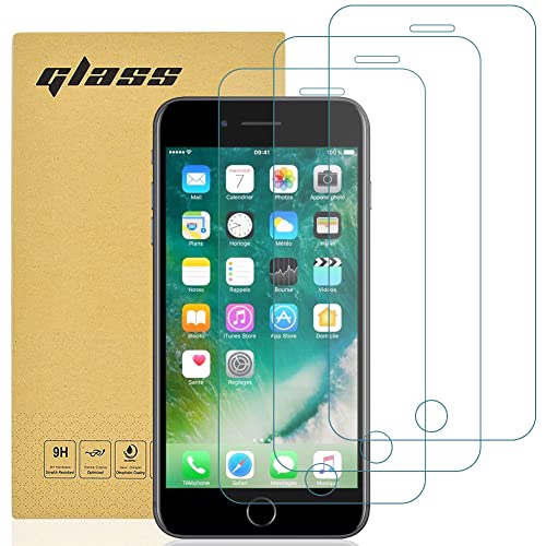 gueche 3 Stück für iPhone 6 Plus, iphone 6s Plus, iphone 7 Plus, iphone 8 Plus Schutzfolie, Frei von Kratzern, HD Displayschutzfolie, Ultrabeständig, Panzer Schutz Glas Splitterfest schutzglas von gueche