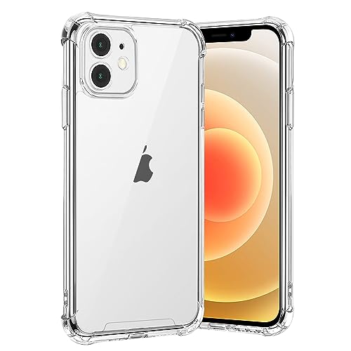 gueche Hülle für iPhone 12 Mini, Durchsichtig Schutzhülle mit Weiche Silikon Handyhülle, Transparent Bumper Case Cover, mit dem kabellosen Laden kompatibel, Handyhalterung Auto von gueche