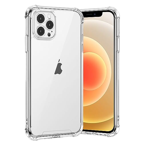 gueche Hülle für iPhone 12 Pro Max, Durchsichtig Schutzhülle mit Weiche Silikon Handyhülle, Transparent Bumper Case Cover, mit dem kabellosen Laden kompatibel, Handyhalterung Fahrrad von gueche