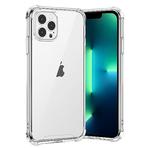 gueche Hülle für iPhone 13 Pro, Durchsichtig Schutzhülle mit Weiche Silikon Handyhülle, Transparent Bumper Case Cover, mit dem kabellosen Laden kompatibel, Handyhalterung Fahrrad von gueche