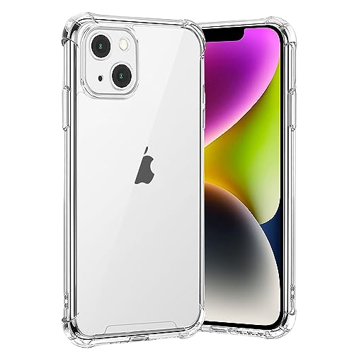 gueche Hülle für iPhone 14, Durchsichtig Schutzhülle mit Weiche Silikon Handyhülle, Transparent Bumper Case Cover, mit dem kabellosen Laden kompatibel, Handyhalterung Fahrrad, Handyhalterung Auto von gueche