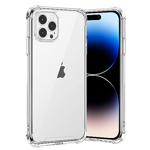 gueche Hülle für iPhone 14 Pro, Durchsichtig Schutzhülle mit Weiche Silikon Handyhülle, Transparent Bumper Case Cover, mit dem kabellosen Laden kompatibel, Handyhalterung Fahrrad, Handyhalterung Auto von gueche