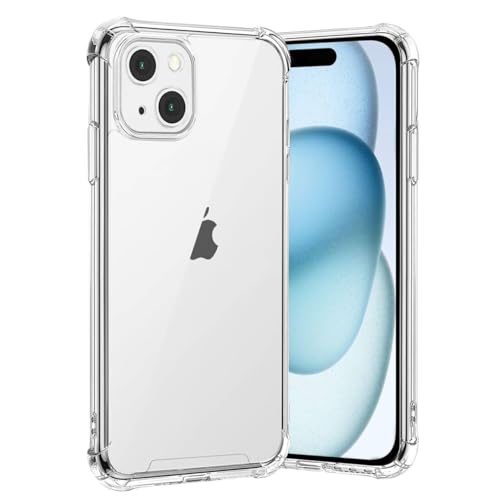 gueche Hülle für iPhone 15, Durchsichtig Schutzhülle mit Weiche Silikon Handyhülle, Transparent Bumper Case Cover, mit dem kabellosen Laden kompatibel, Handyhalterung Fahrrad, Handyhalterung Auto von gueche