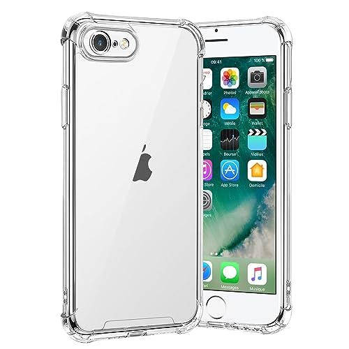 gueche Hülle für iPhone 7, iPhone 8 und iPhone se 2020, iPhone se 2022, Durchsichtig Schutzhülle mit Weiche Silikon Handyhülle, iPhone SE3 2022/SE2 2020 Cover, Transparent Bumper Case Cover von gueche