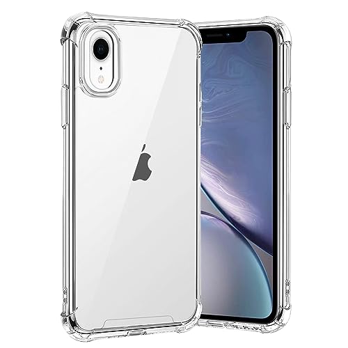 gueche Hülle für iPhone XR, Durchsichtig Schutzhülle mit Weiche Silikon Handyhülle, Transparent Bumper Case Cover, mit dem kabellosen Laden kompatibel, Handyhalterung Fahrrad, andyhalterung Auto von gueche