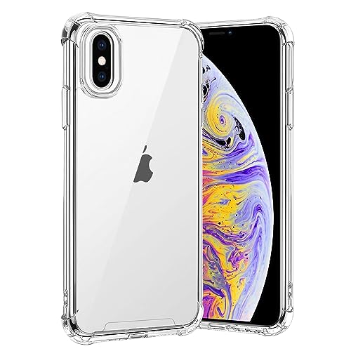 gueche Hülle für iPhone XS Max, Durchsichtig Schutzhülle mit Weiche Silikon Handyhülle, Transparent Bumper Case Cover, mit dem kabellosen Laden kompatibel, Handyhalterung Fahrrad, Handyhalterung Auto von gueche