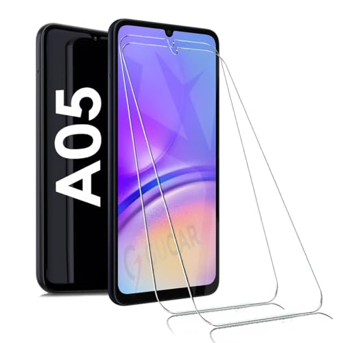 2X Panzerglas für Samsung A05 Schutzfolie, Panzer Schutz Glas Panzerfolie für Samsung Galaxy A05 Schutzglas, Gehärtetem Glas Displayschutz für Galaxy A05 Folie [2 Stück] von gugar