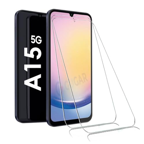 2X Panzerglas für Samsung Galaxy A15 5G Schutzfolie, Panzer Schutz Glas Panzerfolie für Samsung Galaxy A15 Schutzglas, Gehärtetem Glas Displayschutz für Galaxy A15 Folie [2 Stück] von gugar