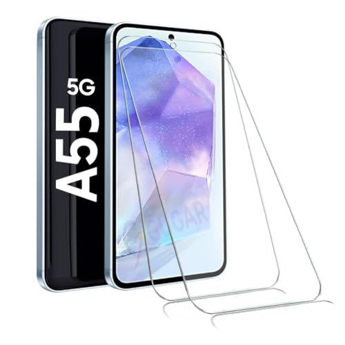 2X Panzerglas für Samsung Galaxy A55 4G / 5G Schutzfolie, Panzer Schutz Glas Panzerfolie für Samsung Galaxy A55 Schutzglas, Gehärtetem Glas Displayschutz für Galaxy A55 Folie [2 Stück] von gugar