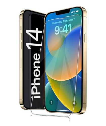 gugar 1X Panzerglas für iPhone 14, Schutzfolie, Panzer Schutz Glas Panzerfolie für iPhone 14 Schutzglas, Gehärtetem Glas Displayschutz für iPhone 14, Folie [1 Stück] von gugar