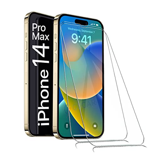 gugar 2X Panzerglas für iPhone 14 PRO MAX Schutzfolie, Panzer Schutz Glas Panzerfolie für iPhone 14 PRO MAX Schutzglas, Gehärtetem Glas Displayschutz für iPhone 14 PRO MAX Folie [2 Stück] von gugar