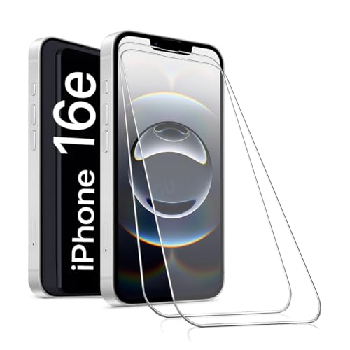 gugar 2X Panzerglas für iPhone 16e Schutzfolie, Panzer Schutz Glas Panzerfolie für iPhone 16e Schutzglas, Gehärtetem Glas Displayschutz für iPhone 16e Folie [2 Stück] von gugar