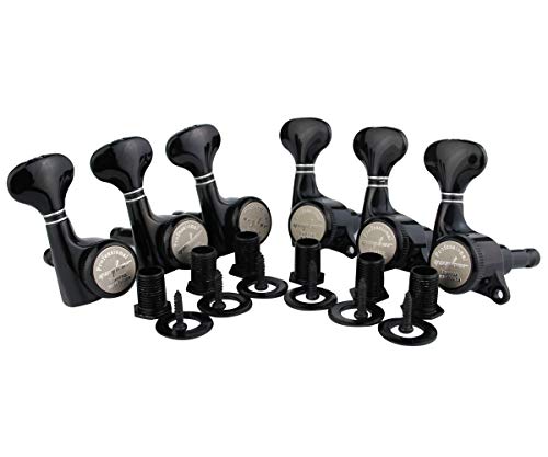 Guyker 6Pcs Guitar Locking Tuners (6 Right Handed) – 1:18 Ratio Lock String Tuning Key Pegs Machine Heads Set Replacement for LP, SG, TL Style Electric, Folk or Acoustic Guitars – Black von guyker