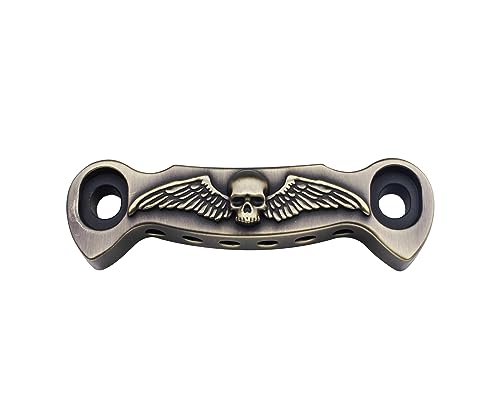 Guyker E-Gitarren-Steg-Stopp-Stopp-Bar Saitenhalter Skelettflügel mit Nieten, Ersatz für EPI LP SG Gitarre (GS009, Grünbronze) von guyker