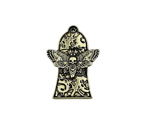 Guyker Gitarrenkopfabdeckung mit 3 Löchern, Zinklegierung, Halsstababdeckung für GIB LP Style Gitarrenzubehör, Teile, Schmetterlingsskelett-Muster, JA3002, Antikgold, 1 Stück Guyker Gitarrenkopfabdeckung mit 3 Löchern, Zinklegierung, Halsstababdeckung für GIB LP Style Gitarrenzubehör, Teile, Schmetterlingsskelett-Muster, JA3002, Antikgold, 1 Stück von guyker