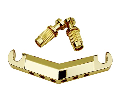 Guyker Guitar Stop Bar Saitenhalter mit Ankern und Nieten Ersatzteil kompatibel mit Les Paul LP SG Style 6 Saiten E-Gitarre - GK21, Golden Guyker Guitar Stop Bar Saitenhalter mit Ankern und Nieten Ersatzteil kompatibel mit Les Paul LP SG Style 6 Saiten E-Gitarre - GK21, Golden von guyker