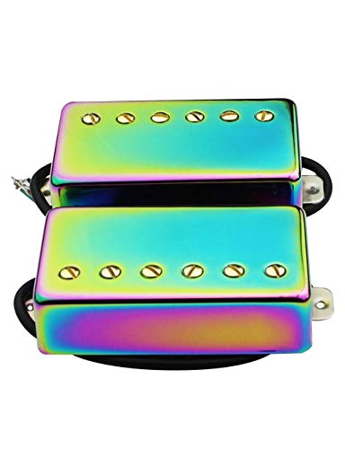 Guyker Guitar Humbucker Pickups Set - Sealed Double Coil Neck and Bridge Pickup Replacement Parts for LP 6 String Electric Guitar (Chameleon Rainbow) von guyker