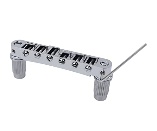 Guyker Guitar Saddle Bridge - Tune-O-Matic Bridges with Studs Replacement for LP EPI 6 String Electric Guitar (GM003, Chrome) von guyker