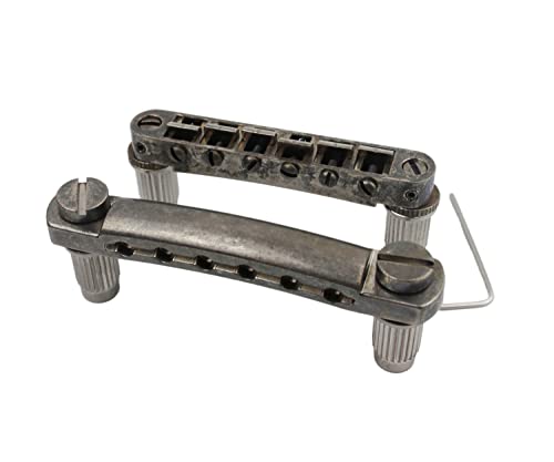 Guyker Guitar Tune-O-Matic Bridge and Stop Bar Tailpiece Combo with Anchors and Studs Replacement Compatible with LP SG EPI 6 String Electric Guitar Relic von guyker