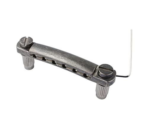 Guyker Guitar Tune-O-Matic Tailpiece Stop Bar with Studs - Bridges Parts Replacement for LP SG Style 6 String Electric Guitar (GS001, Relic) von guyker