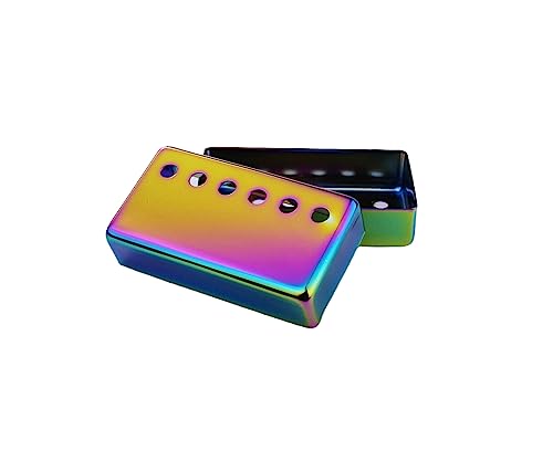 Guyker Humbucker Pickup Cover (50mm/52mm Pole Spacing) - Cupronickel Bridge and Neck Pickups Frame Set Replacement Parts for Les Paul LP Style E-Gitarre, Rainbow Chamäleon von guyker