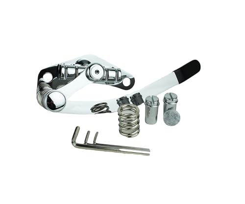 Guyker Tremolo Gitarrenbrücke Stop Bar, Tune-O-Matic Style Bridge Stopbar Saitenhalter Kompatibel mit LP SG E-Gitarren Ersatzteil (TM85X, Chrom) von guyker