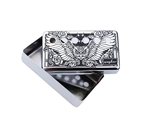 guyker Humbucker Pickup Cover (50mm/52mm Polabstand) - Cupronickel Brücke und Hals Pickups Rahmen Set Ersatzteile für Les Paul LP Style E-Gitarre, Eagle Style, Chrom von guyker