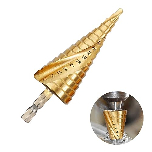HSS Kegelbohrer für Metall, Spiralnut Stufenbohrer, 4-32mm Step Drill, Edelstahl, Kunststoff HSS Kegelbohrer für Metall, Spiralnut Stufenbohrer, 4-32mm Step Drill, Edelstahl, Kunststoff von gvivej