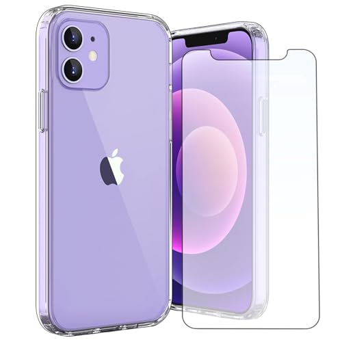 h24z Anti-Gelb transparenter Abdeckung (Durchsichtige handyhülle), Displayschutzfolie (Panzerglas Schutzfolie) für eine perfekte Passform. Entwickelt für das iPhone 12 Mini(5,4 Zoll). von h24z