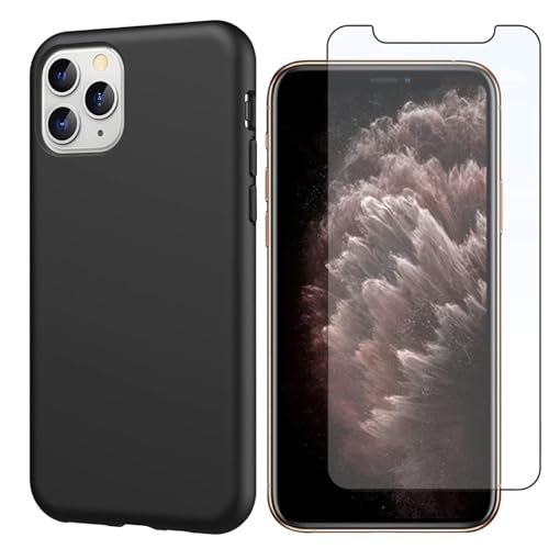 h24z Handyhülle aus weichem Silikon in Schwarz, Rundum-Schutz Handy-Case, Kratzfeste und Militärischer Schutz, blasenfreie Installation, Displayschutz (Panzer Schutz Glas) für das 11 Pro (5,8" Zoll) h24z Handyhülle aus weichem Silikon in Schwarz, Rundum-Schutz Handy-Case, Kratzfeste und Militärischer Schutz, blasenfreie Installation, Displayschutz (Panzer Schutz Glas) für das 11 Pro (5,8" Zoll) von h24z