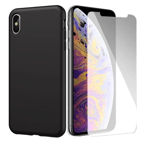 h24z Weiches schwarzes Silikongehäuse, Handy Schutzhülle, Anti-Kratzer Schutzhülle mit präziser Passform und langlebigem Displayschutz, Militärischer Schutz (Panzer Schutz Glas) für iPhone XS (5,8"). h24z Weiches schwarzes Silikongehäuse, Handy Schutzhülle, Anti-Kratzer Schutzhülle mit präziser Passform und langlebigem Displayschutz, Militärischer Schutz (Panzer Schutz Glas) für iPhone XS (5,8"). von h24z