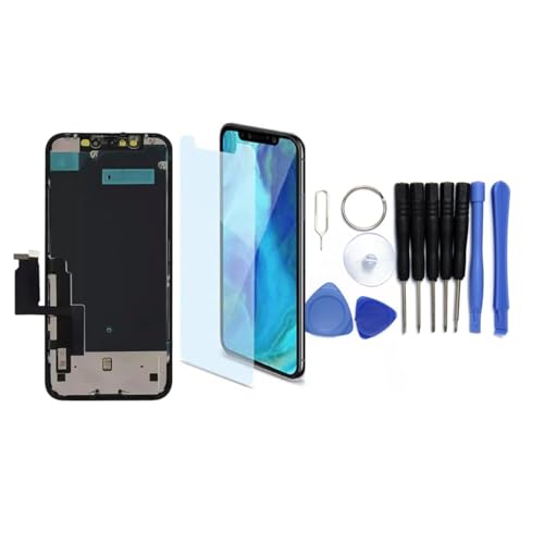 h24z iPhone XR-Bildschirmaustausch – 6,1-Zoll-LCD-Display mit Touch-Digitalisierer mit Reparaturwerkzeugsatz und Displayschutz aus gehärtetem Glas von h24z