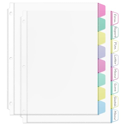 HABGP 16 Stück/2 Set 3-Ring-Trennblätter mit Registern, 8,5 x 11 8 Registerkarten mit Taschen, transparente Seitenschutz, Index-Trennblätter für 3-Ringbinder, robuste Kunststofffolien HABGP 16 Stück/2 Set 3-Ring-Trennblätter mit Registern, 8,5 x 11 8 Registerkarten mit Taschen, transparente Seitenschutz, Index-Trennblätter für 3-Ringbinder, robuste Kunststofffolien von habgp