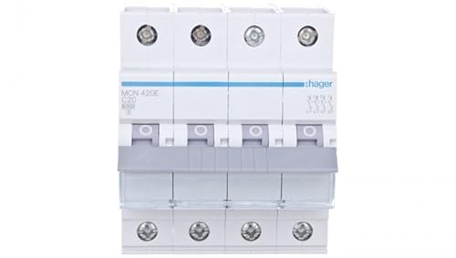 Leitungsschutzschalter 4P C 20A 6kA AC MCN420E Hager Polo 3250614314131 von hager polo