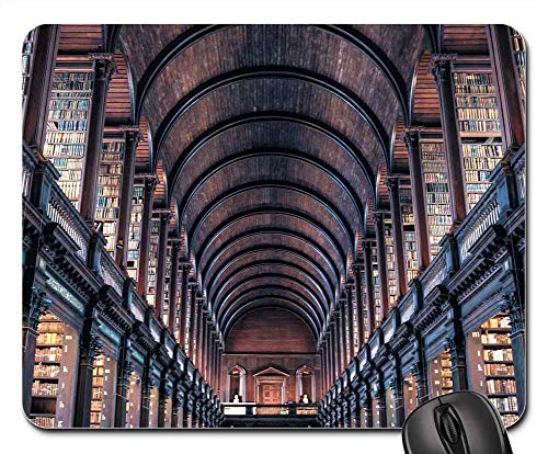 Computer-Mauspad Dublin Trinity College Bibliotheksgebäude Irland Gaming Mauspad Verschleißfest Tischunterlage Multifunktional Schreibtischmatte Für Laptop Tastatur Büroarbeiten 25X30Cm von haikoushibaikanshangmaoyouxiangongsi2