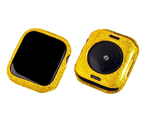 hallomomo 2 x Glitzer-Schutzhülle für Apple Watch, 45 mm, Serie 8/7, handgefertigt, echtes Glitzer-Geschenk für Damen und Mädchen, weiche Hülle, 45 mm, Gelb hallomomo 2 x Glitzer-Schutzhülle für Apple Watch, 45 mm, Serie 8/7, handgefertigt, echtes Glitzer-Geschenk für Damen und Mädchen, weiche Hülle, 45 mm, Gelb von hallomomo