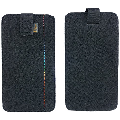 5,0'' Filztasche Tasche Hülle aus Filz für Samsung, iPhone, Sony, Lenovo Moto, Huawei, Alcatel, Gigaset, Medion, Neffos, Geräte mit Max.14,2x7,3xx1cm (Schwarz) von handy-point