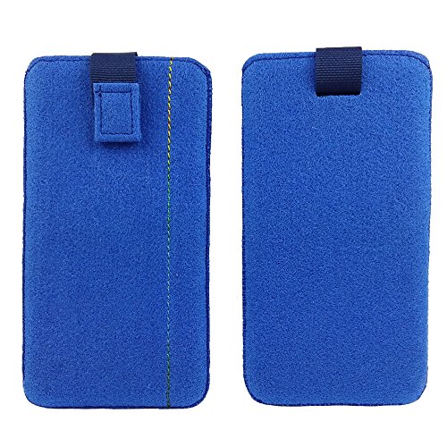 5,2 Zoll Filztasche Handytasche Handyhülle Tasche Hülle Schutzülle aus Filz für Smartphones wie Sony, LG, Samsung, HTC, Huawei, Xiaomi, Asus, Universell, Gerät max. 14,7x7,3x0,9cm (Blau hell) von handy-point