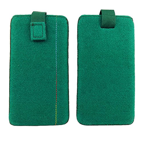 handy-point 6,4 Zoll Übergröße Filztasche, Handytasche, Tasche für Smartphones , handgemacht ,Grün dunkel von handy-point