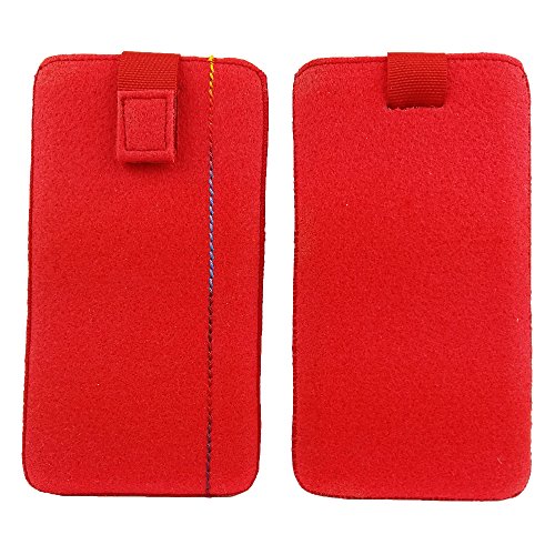 handy-point 6,4 Zoll Übergröße Filztasche, Handytasche, Tasche für Smartphones , handgemacht ,Rot von handy-point
