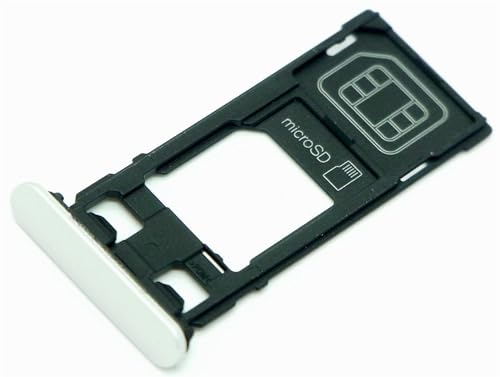 Handywest Kompatibel mit Sony Xperia X F5121 SIM Karte Halter Micro-SD Tray Slot Holder Memory Nano SIM Halterung Speicher Karte Halter Silver von handywest