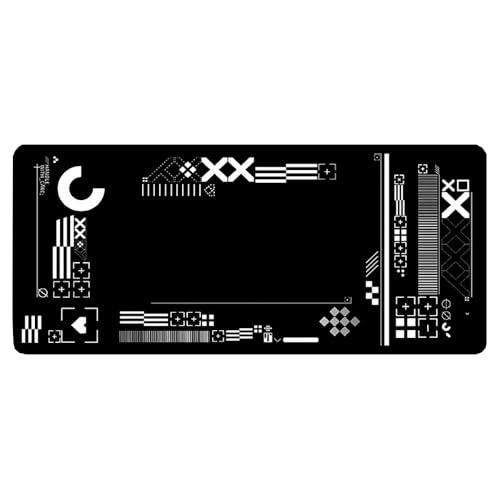 Großes Gaming-Mauspad, 900 x 400 x 3 mm, wasserdicht, rutschfest, Schreibtischunterlage mit genähtem Rand (Stempelvorlagen 3) von hansum