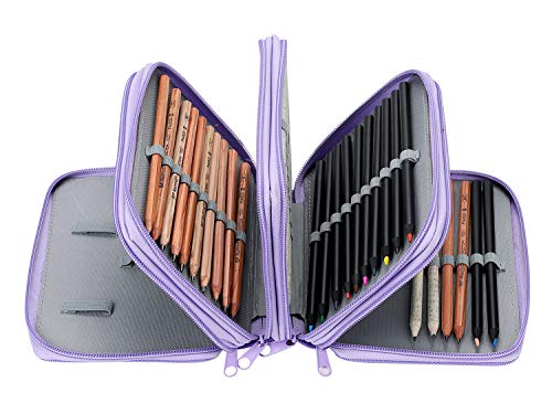 Federmappe 4 Fächer Federmäppchen Große Kapazität Federtasche Bleistifte Beutel Mäppchen 72 Slots Stiftemappe Stifte Organizer Schulmäppchen Schreibwaren Stiftetasche für Kinder Erwachsene von haozaikeji