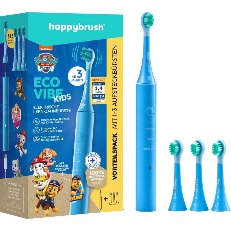 ECO VIBE KIDS Paw Patrol + 3 Refills, Elektrische Zahnbürste von happybrush